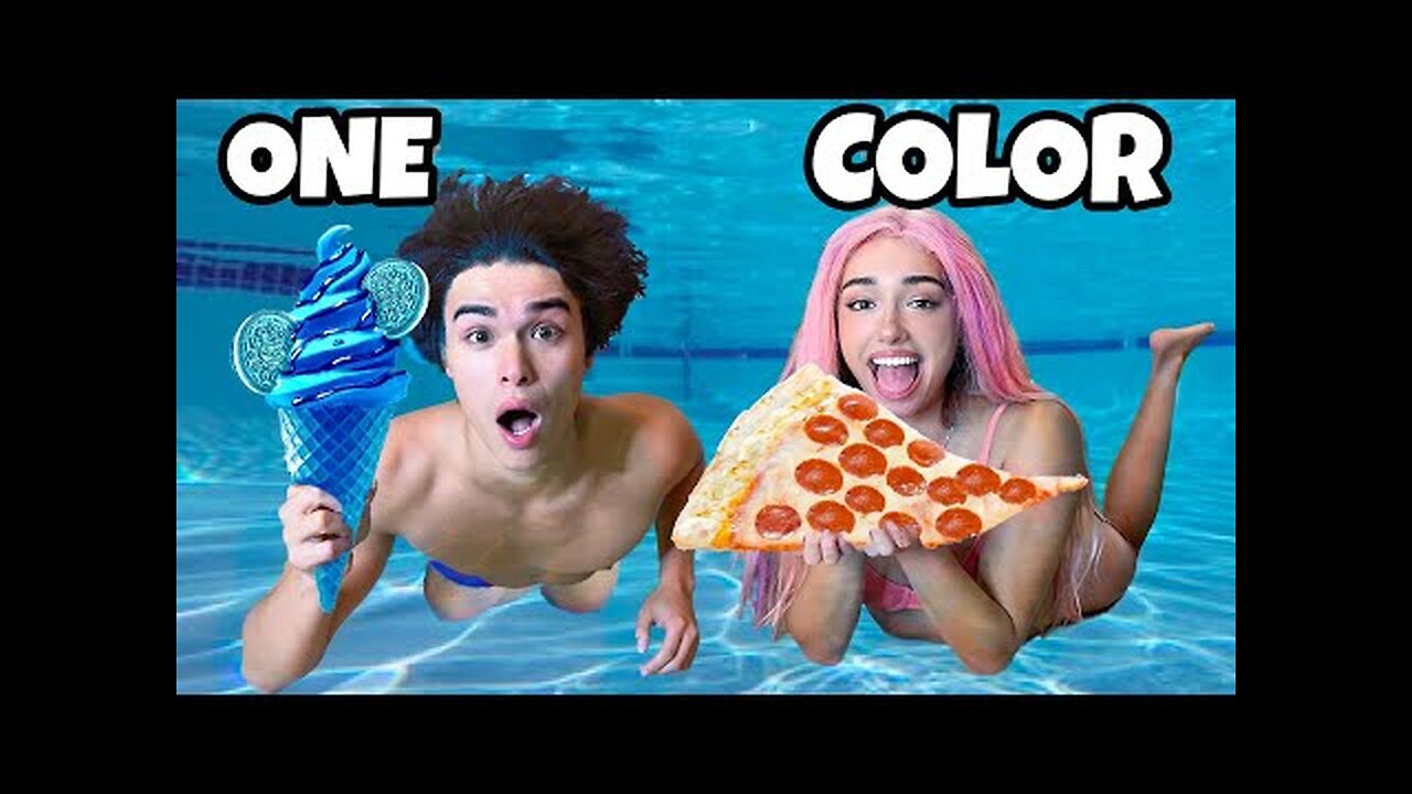 Eating ONE Colored Food for 24 Hours!