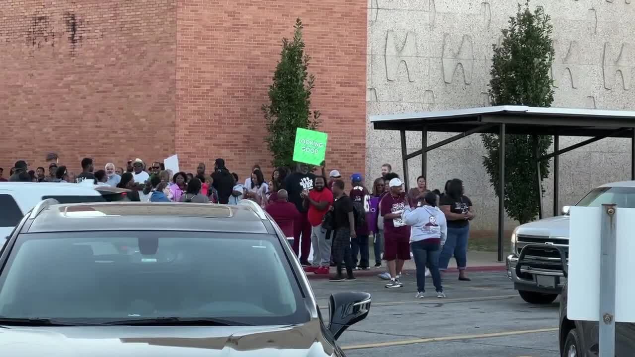 Supporters welcoming McLain students