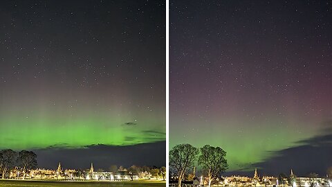 Mesmerizing Aurora dancing over Foress, Scotland