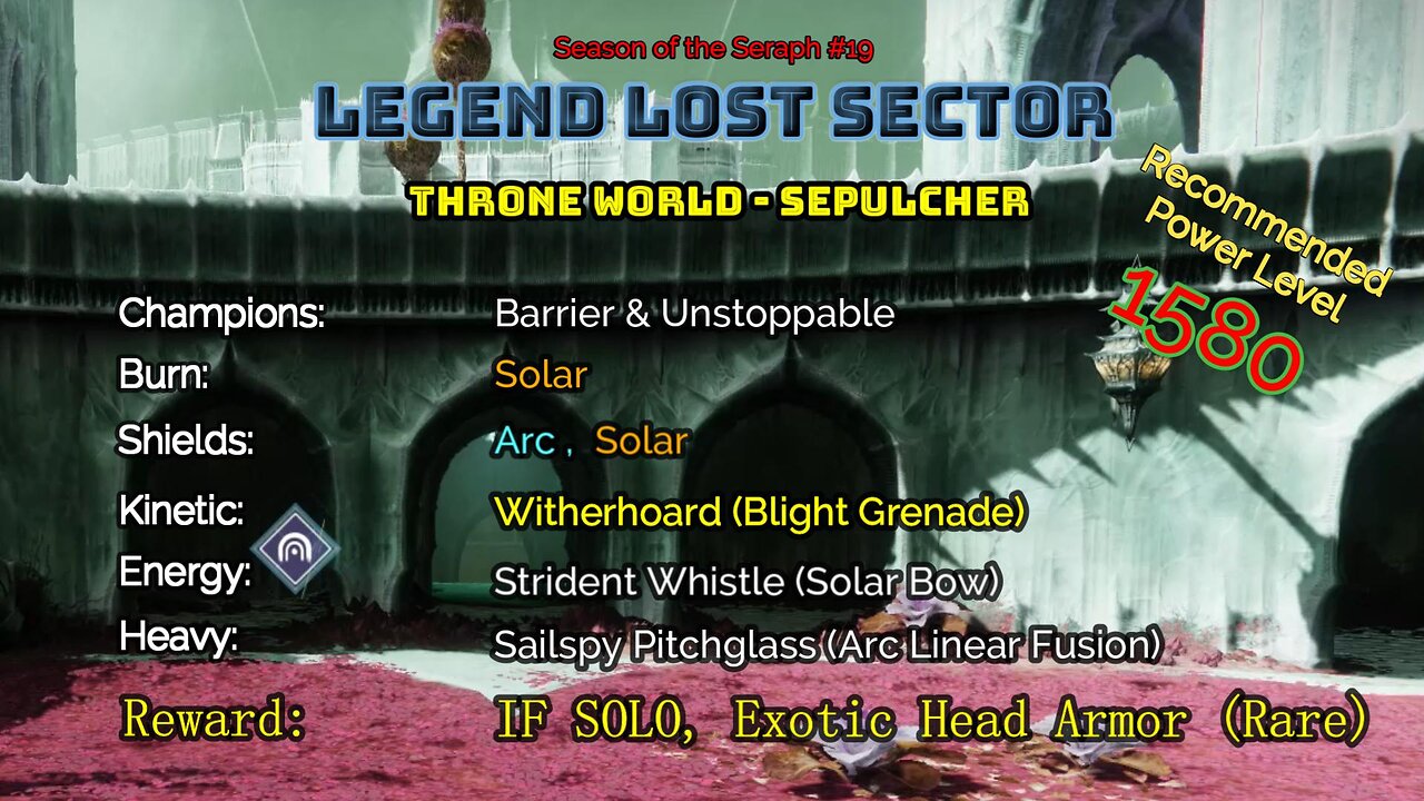 Destiny 2 Legend Lost Sector: Throne World - Sepulcher on my Titan 1-15-23