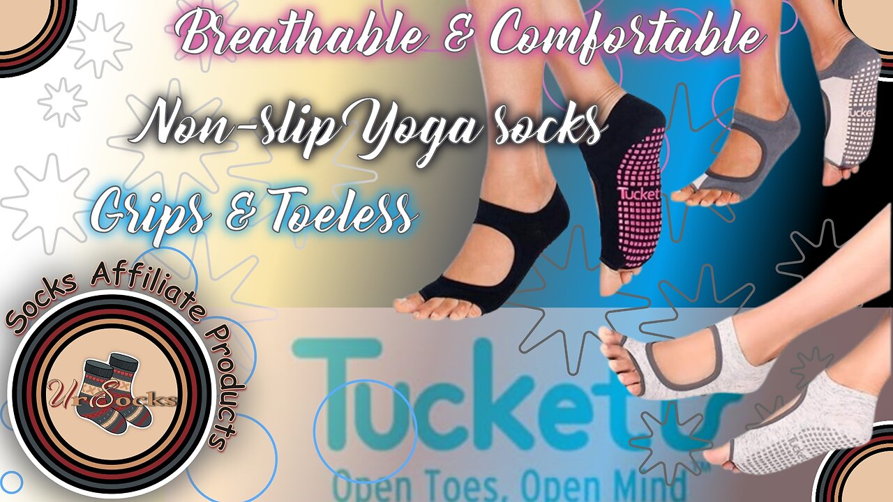 ✨ Tucketts Allegro Pilates Socks with Grips – Toeless Yoga & Barre Socks for Women! 👣💪