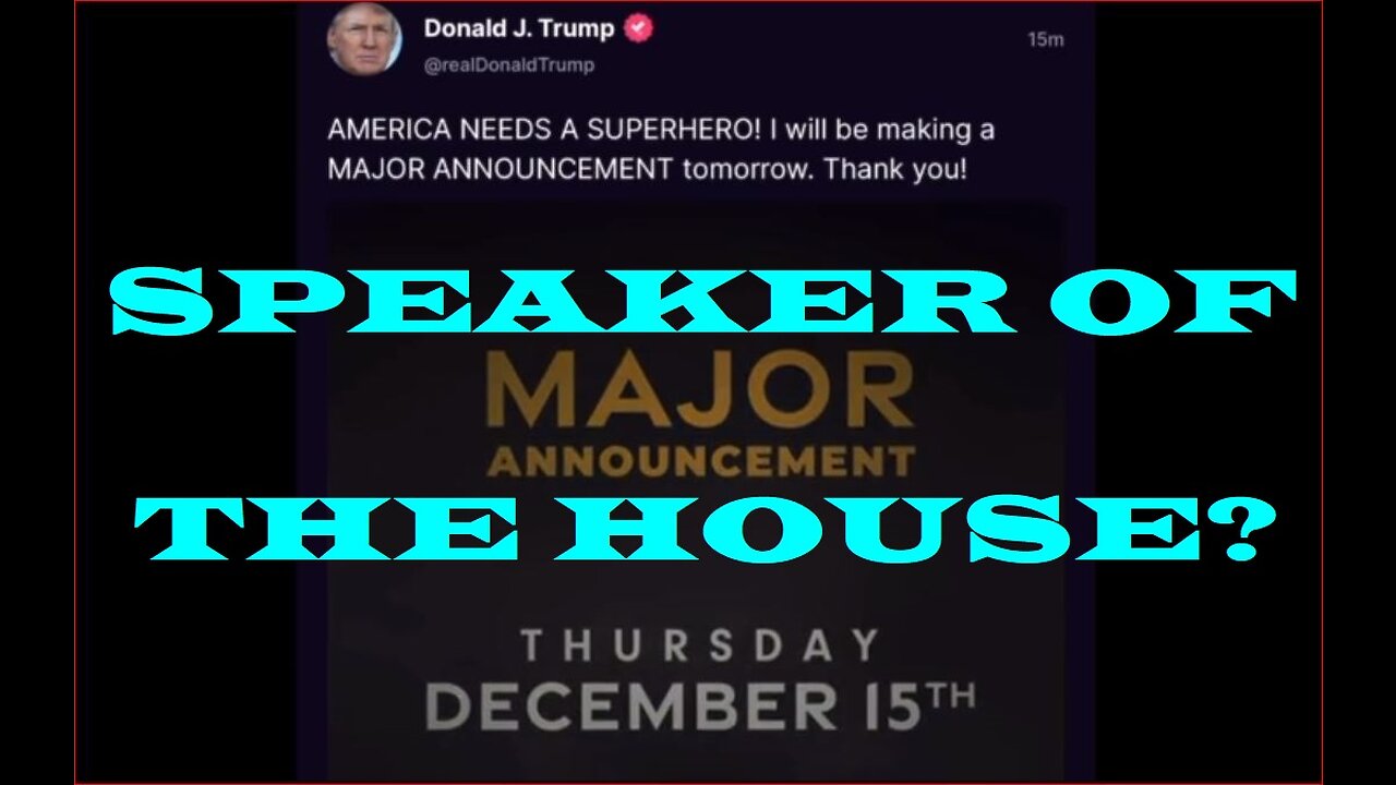 Trump declares major announcement coming December 15th!