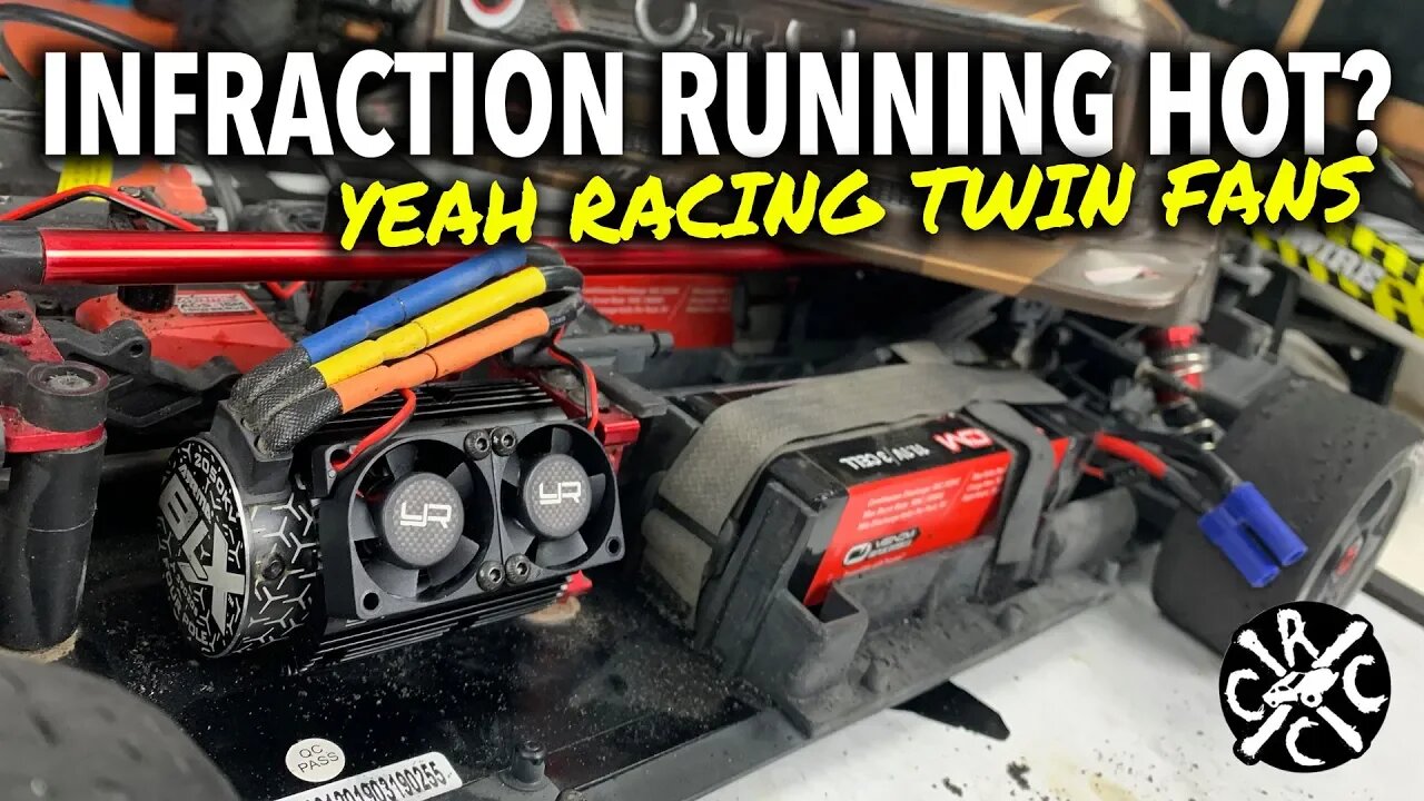 ARRMA INFRACTION Motor Running Hot? Get A Yeah Racing 1/8 Twin Fan Aluminum Heat Sink