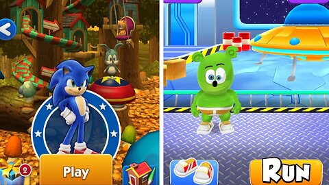 Sonic Dash VS Gummy Bear Run I Baby Sonic VS Boss Zazz