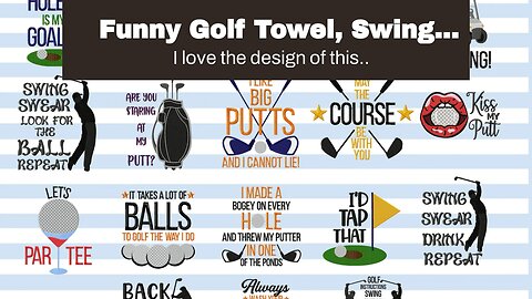 Funny Golf Towel, Swing Swear Repeat, Golf Gifts for Men - Golf Accessories for Men, Embroidere...