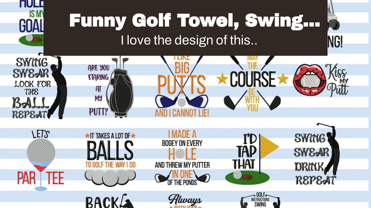Funny Golf Towel, Swing Swear Repeat, Golf Gifts for Men - Golf Accessories for Men, Embroidere...