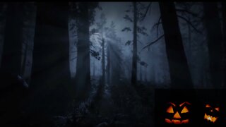 Halloween Spooky Ambience - Haunted Forest | Sounds of Thunder, Crickets, Rustling Leaves, Ghosts