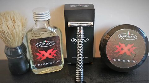 RazoRock Adjust Razor first try, RazoRock XXX soap and splash review.