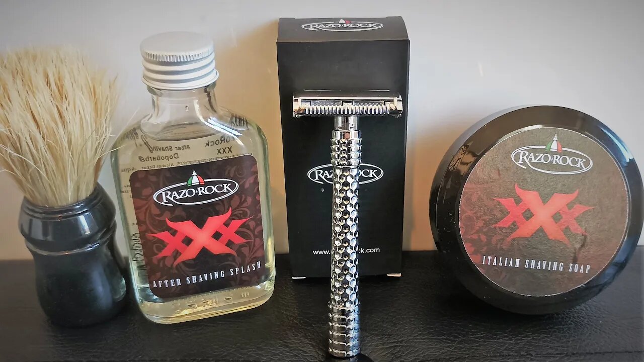 RazoRock Adjust Razor first try, RazoRock XXX soap and splash review.