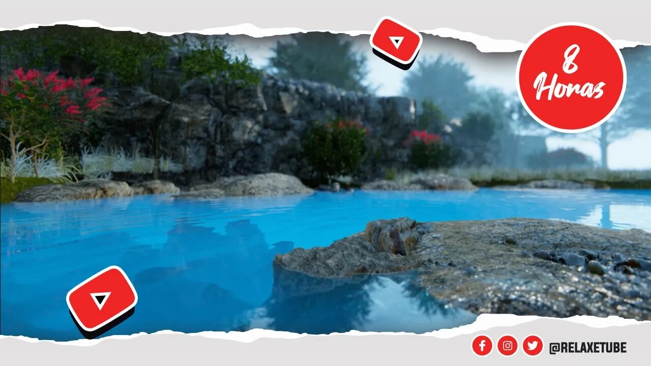 🎧 SOM DE CHUVA FRACA DENTRO DE UMA LAGOA 🧘‍♀️ IDEAL PARA RELAXAR E MEDITAR 💦 SOM DA ÁGUA 🕒 8 HORAS