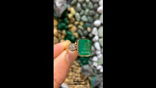 jewelry making - how make 9.18 carat three stone emerald and diamond bezel ring for women