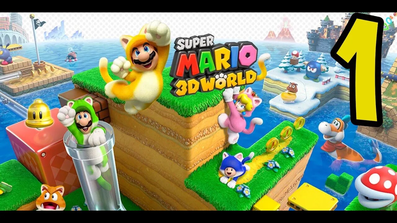 Super Mario 3D World - Part 1 - My First Ever 3D Mario Experience!