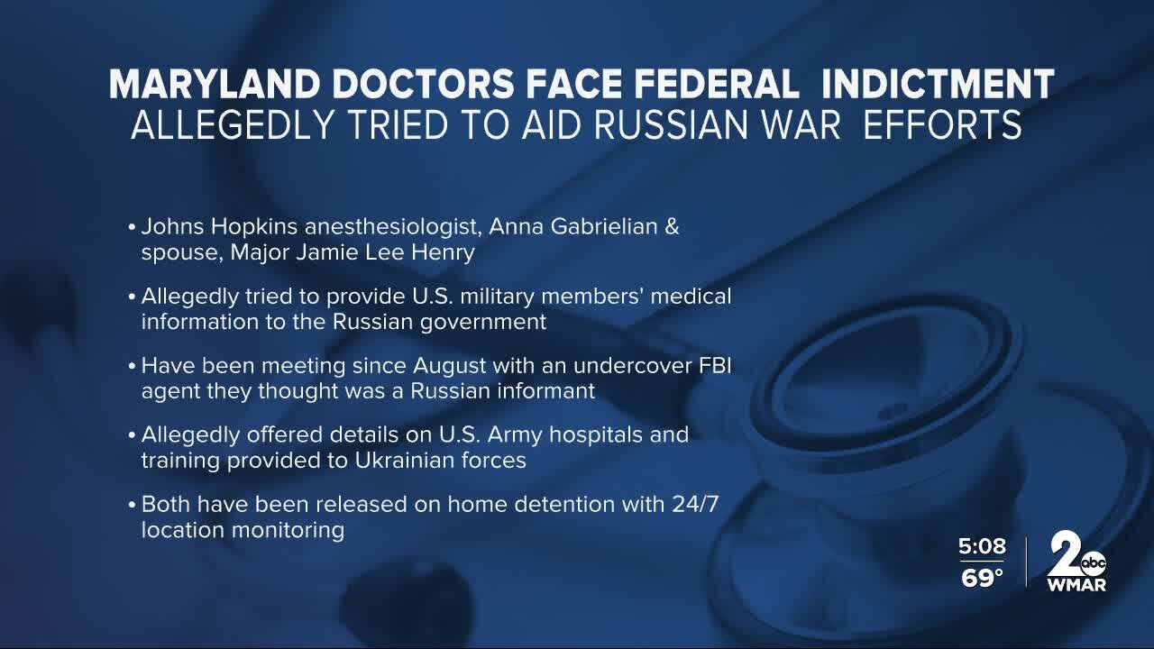 Feds accuse Hopkins doctor, Army spouse of trying to provide Russia with U.S. military medical records