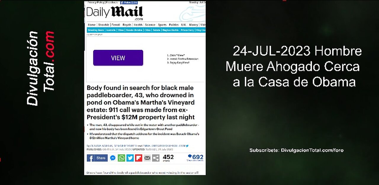 24-JUL-2023 Hombre Muere Ahogado Cerca a Casa de Obama