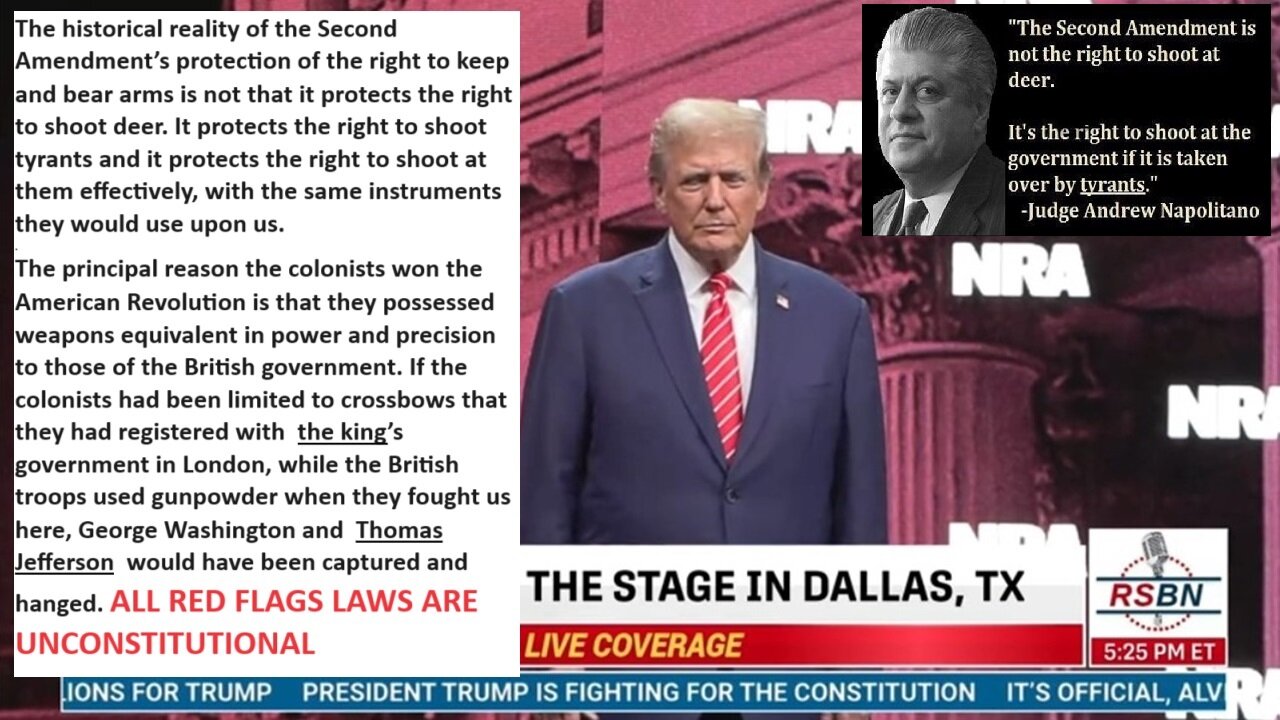 President Trump To NRA: THE 2A DOES NOT PROTECT YOUR RIGHT TO SHOOT DEER. IT PROTECTS YOUR RIGHT TO SHOOT TYRANTS!