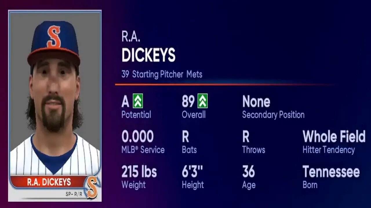 How To Create RA Dickey Mlb The Show 22