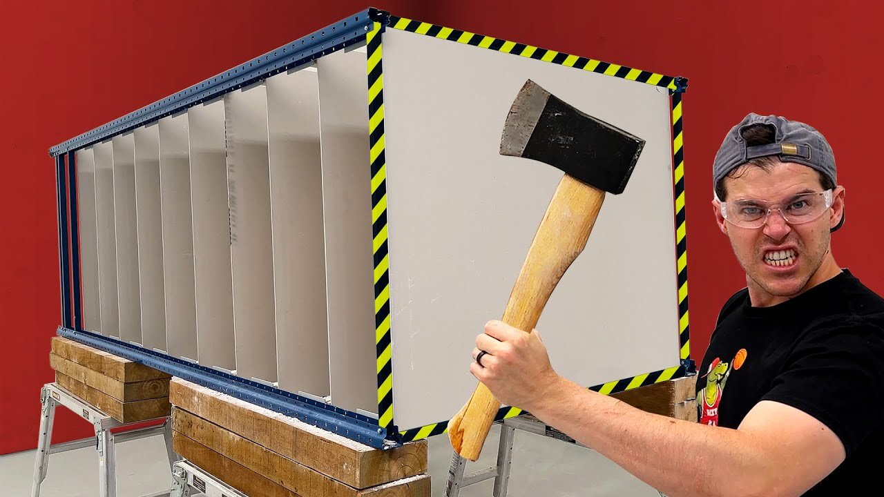 How Many Dry Wall Sheets Stops a Throwing Axe?