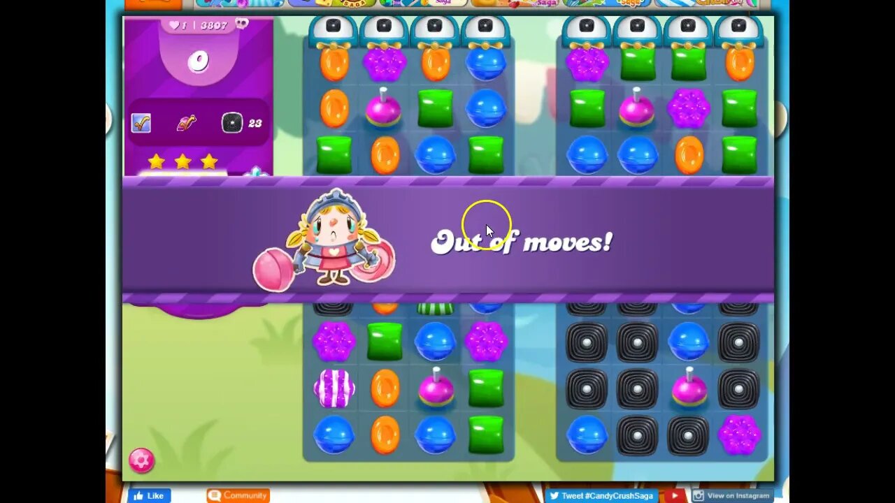 Candy Crush Level 3807 Talkthrough, 30 Moves 0 Boosters