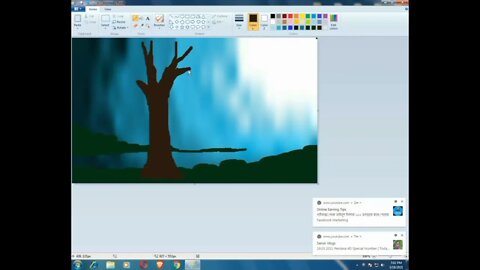 beautiful moonlight scenery in Ms paint | Ms paint tutorial | Ms paint drawing