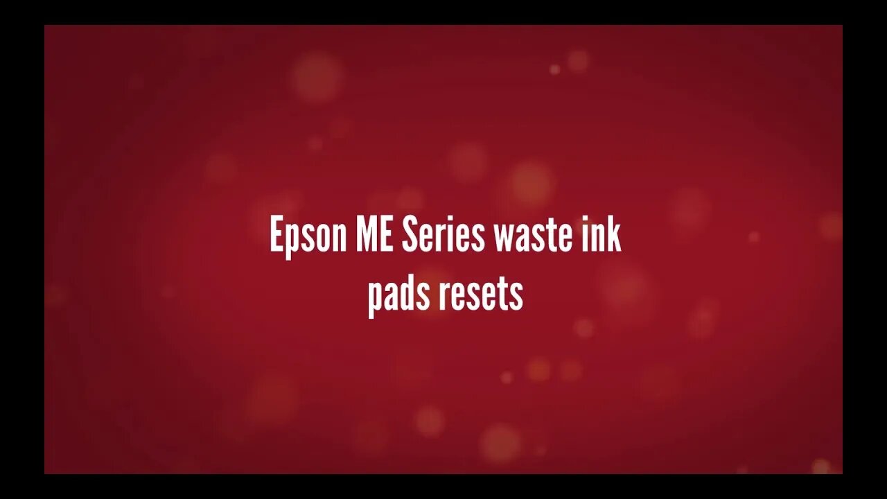 Epson ME Series Waste Ink Pads Error