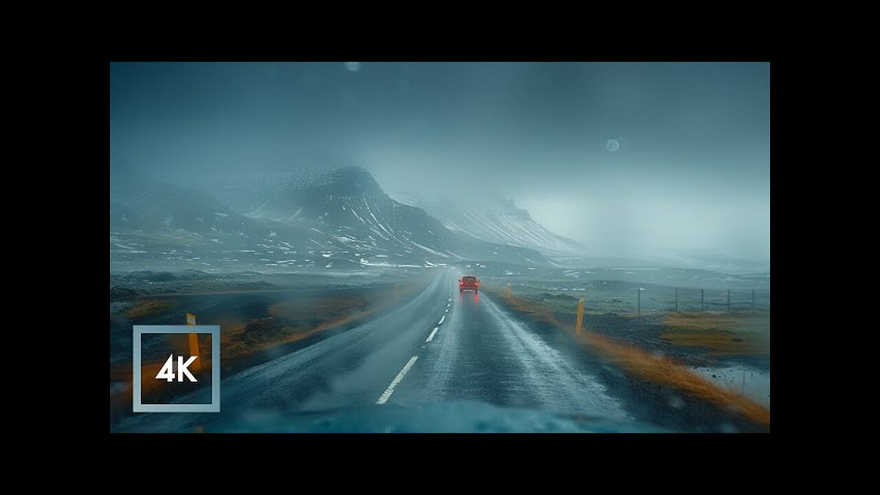 Relaxing Rainy Drive in Iceland | Kirkjubæjarklaustur to Glacier Lagoon, Rain Sounds for Sleep ASMR