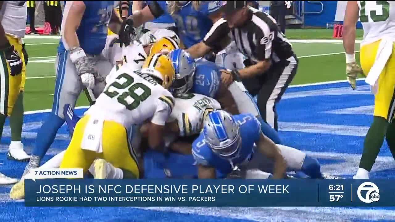 Lions rookie Kerby Joseph wins NFC defensive player of the week