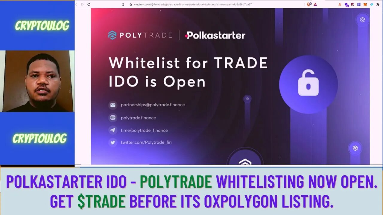 Polkastarter IDO - Polytrade Whitelisting Now Open. Get $TRADE Before Its Oxpolygon Listing.