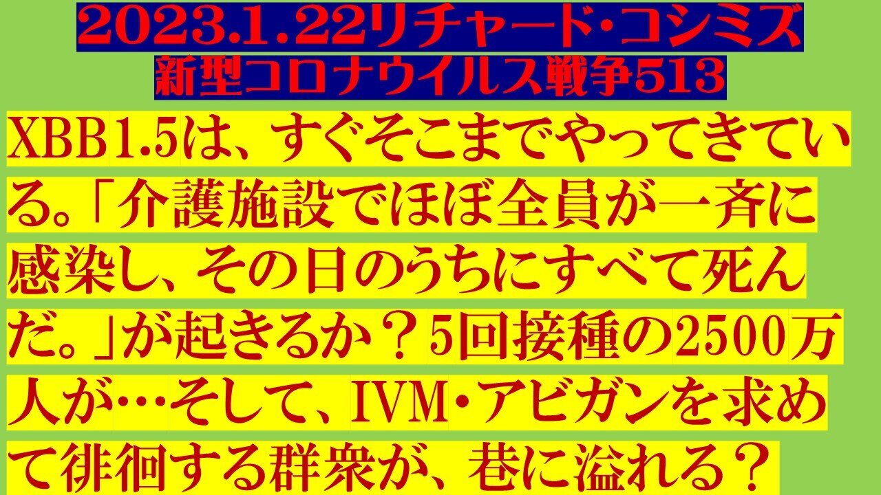 2023.01.22 リチャード・コシミズ新型コロナウイルス戦争５１４