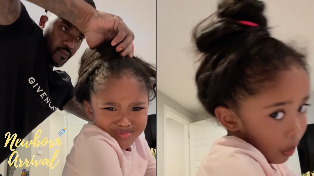 Ray J Attempts To Put Daughter Melody's Hair Into A Bun During Daddy Duty! 💁🏾‍♀️