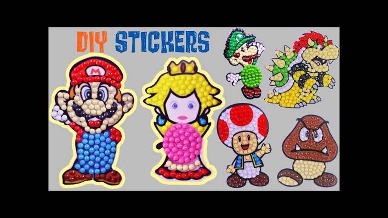 Super Mario Bros Movie Diamond Sticker of Luigi & Princess Peach