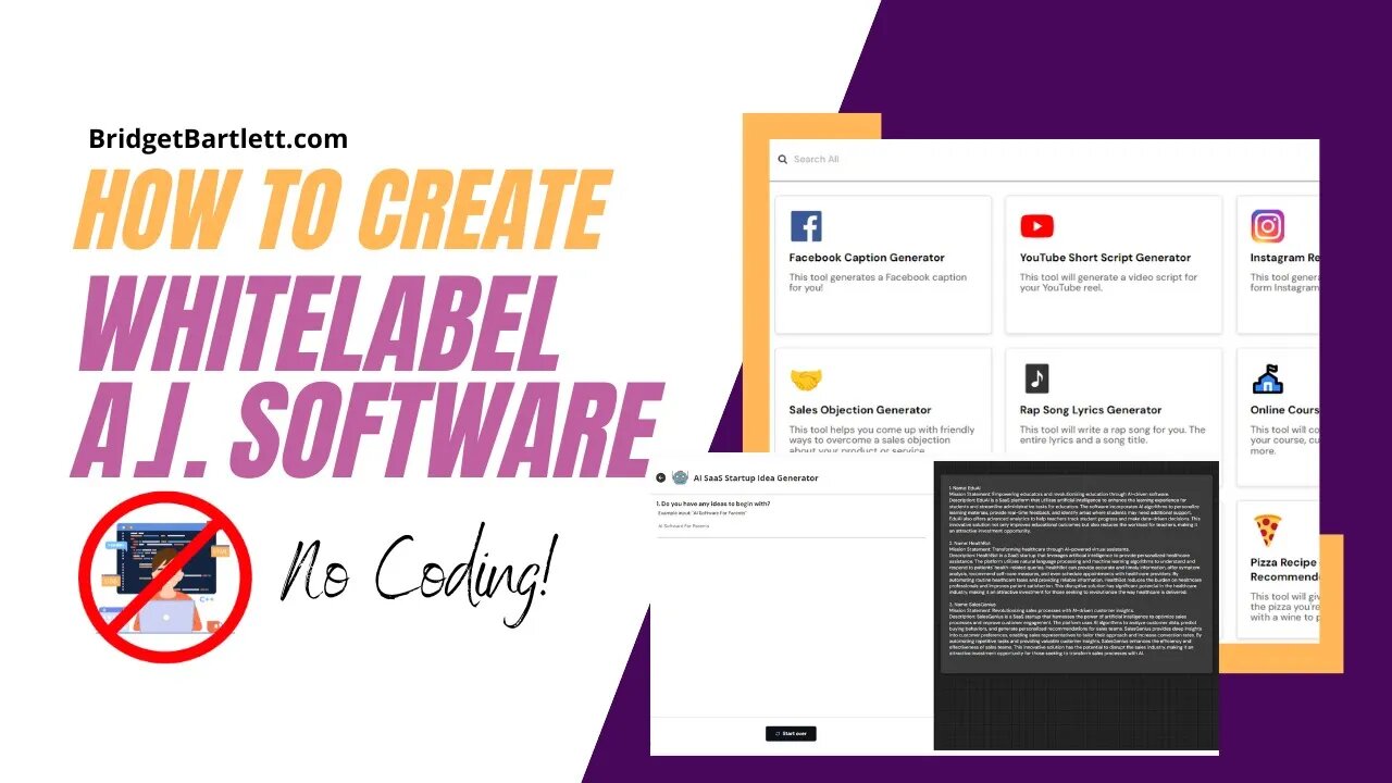 How to create white label A.I. software! No coding!