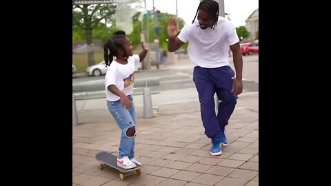 Skateboarder & Daughter