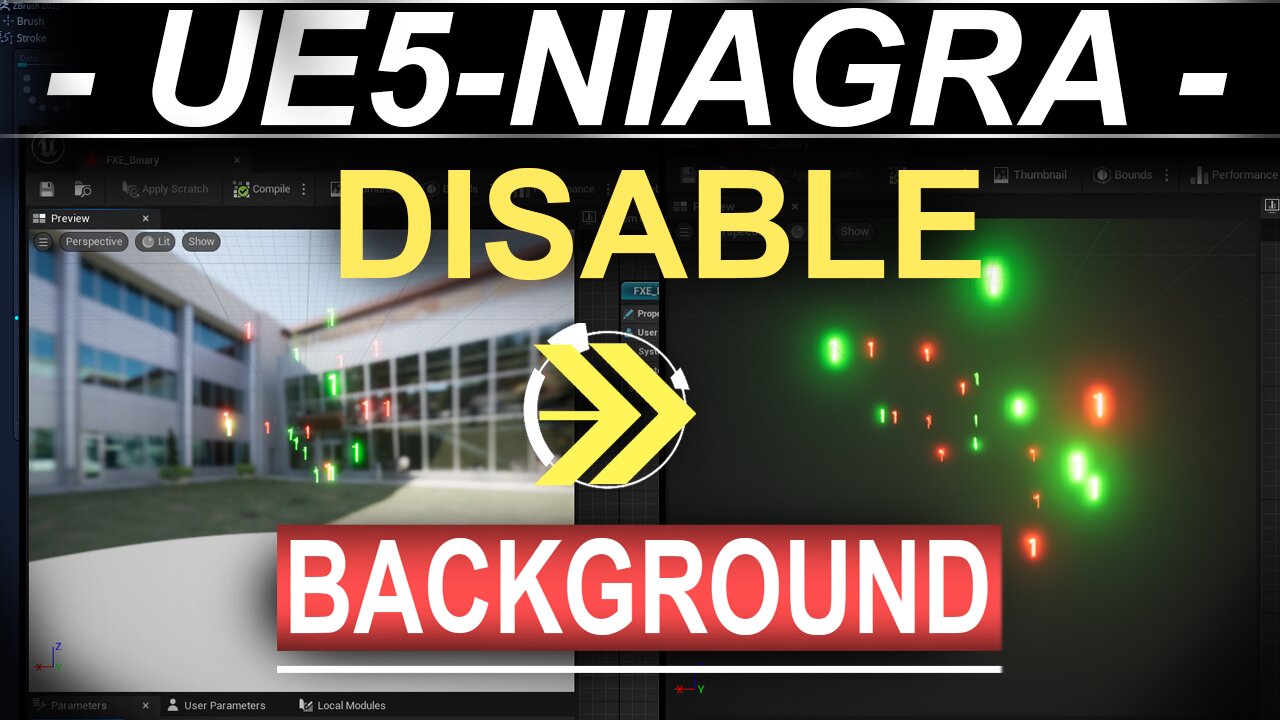Unreal5 Niagra VFX: Disabling Preview Background