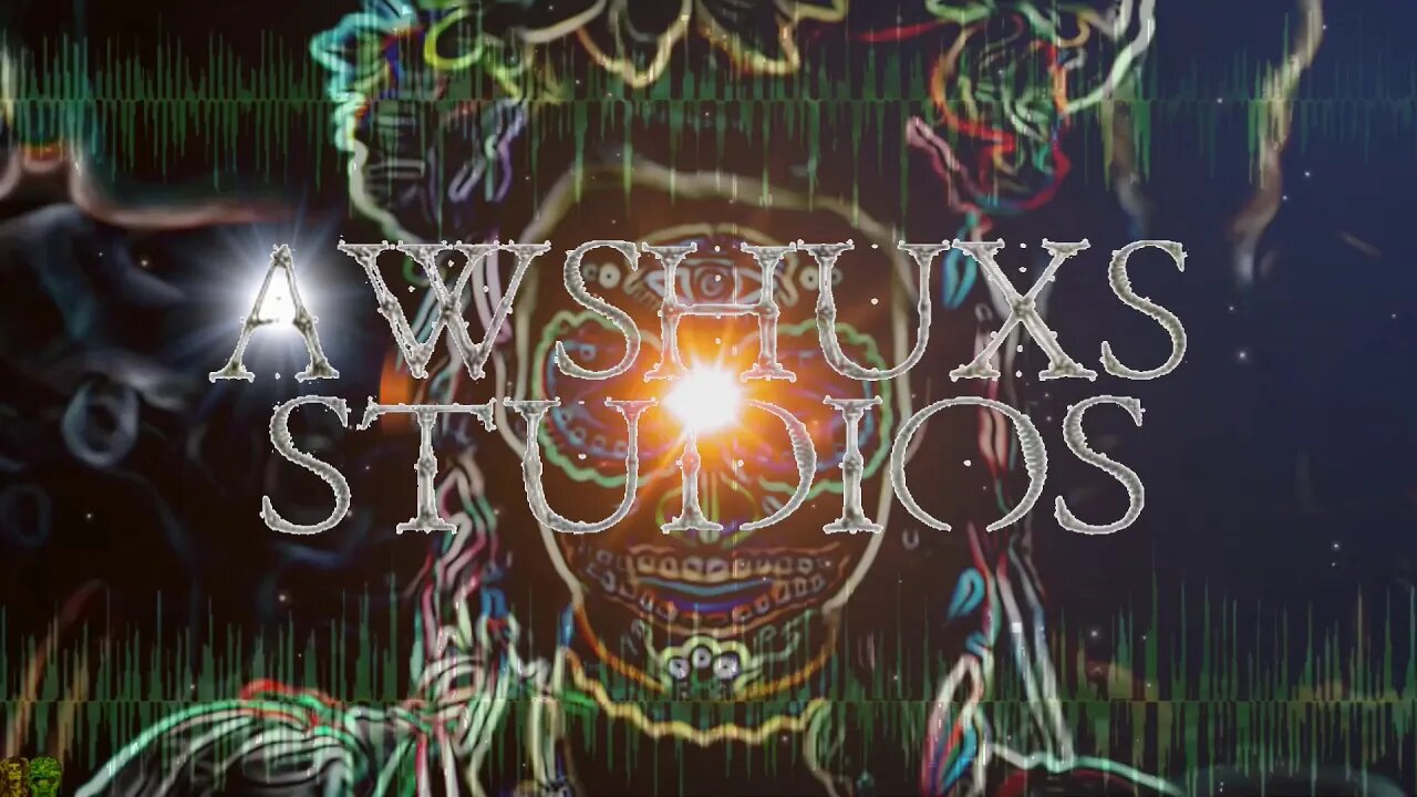 Awshuxs Logo with Atoms and Día de los Muertos Background 30 second clip. Usage progression.