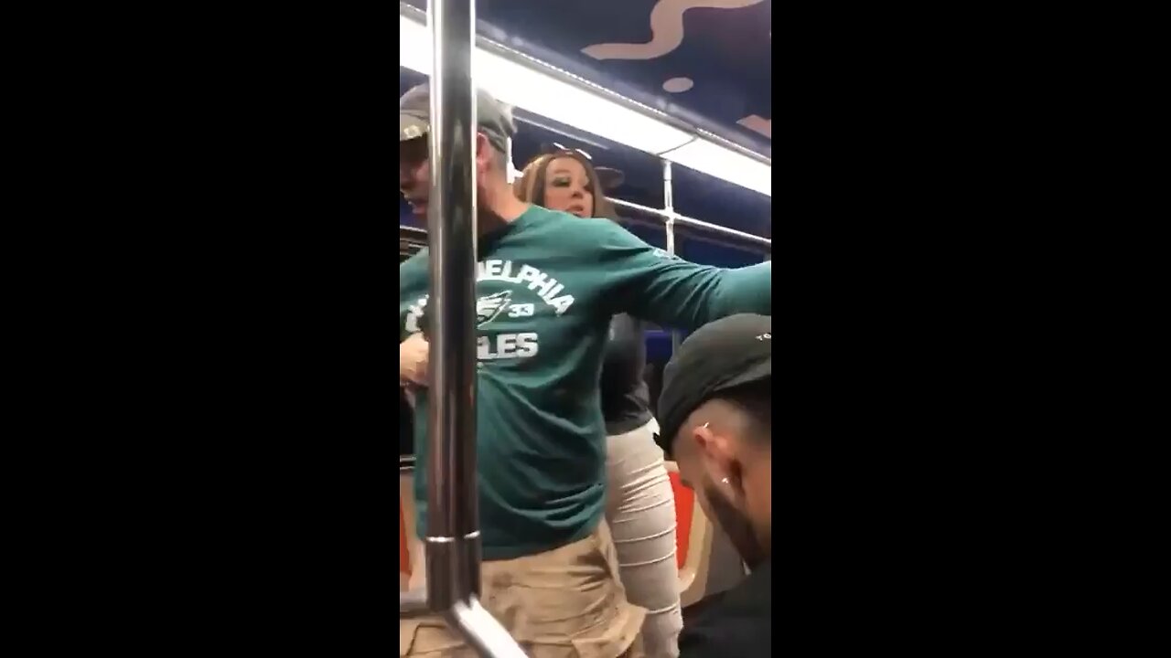 A guy gets knocked out on a train