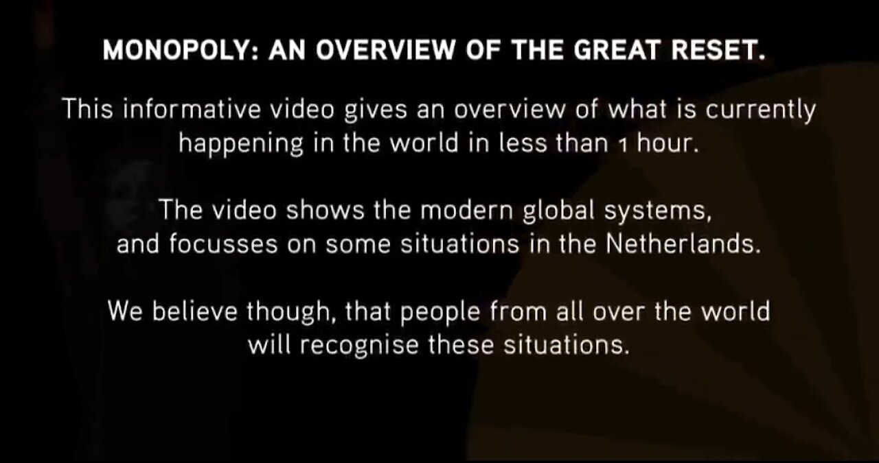 The Globalist Monopoly🌐Overview of the Great Reset ☠