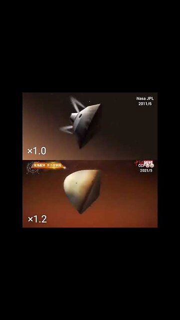 China's Mars Landing Clips vs NASA 10 Year Old CGI Clip