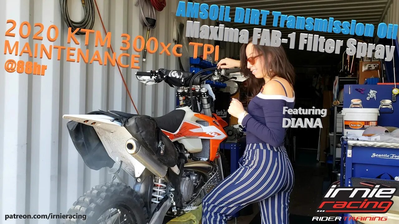 KTM 300xc TPI Maintenance - AMSOIL SAE80 Dirt Transmission Fluid / Maxima FAB-1 Filter Spray