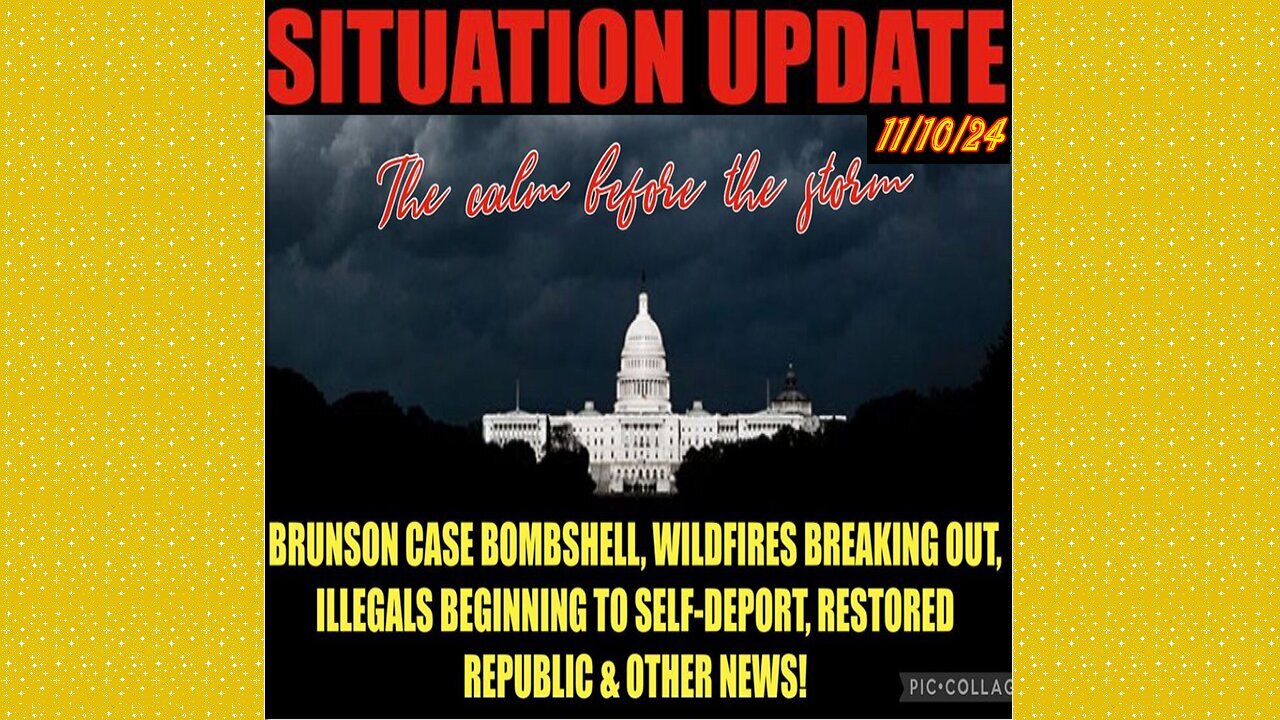 SITUATION UPDATE 11/10/24 - No way out, Brunson Case Bombshell, Wildfires, Illegals Self-Deporting