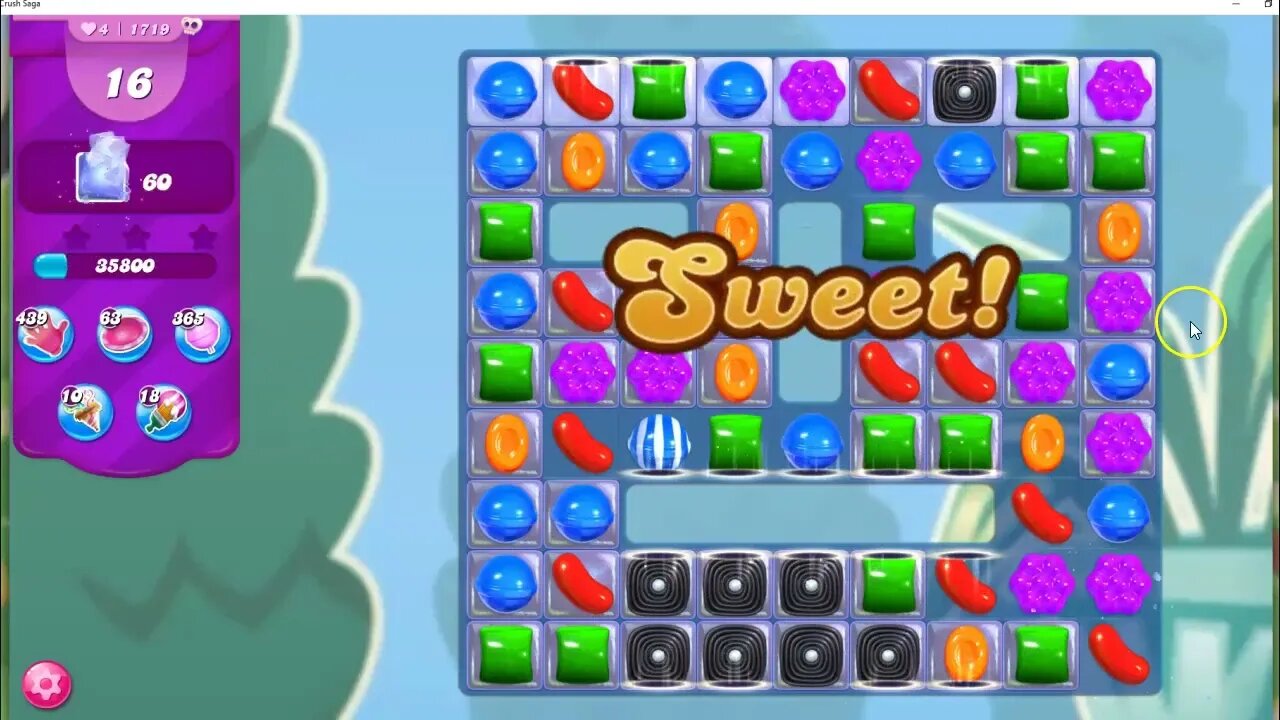 Candy Crush Level 1719 Talkthrough, 19 Moves 0 Boosters