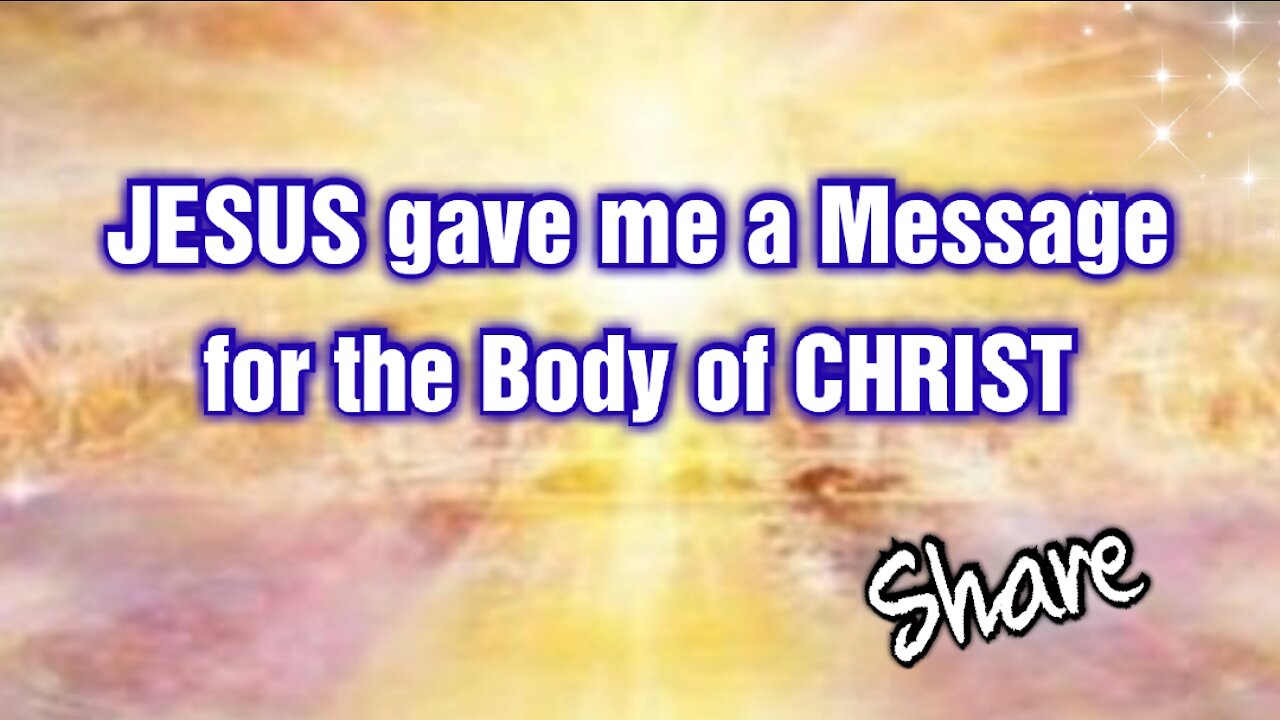 JESUS said: "TELL MY PEOPLE!" Share this video for edification of the Body of Christ. #Endtimes