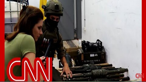 CNN tours Israeli military base filled with seized Hamas weapons