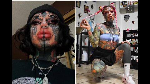 El Paso, Texas - One heavily tattooed woman 99% body