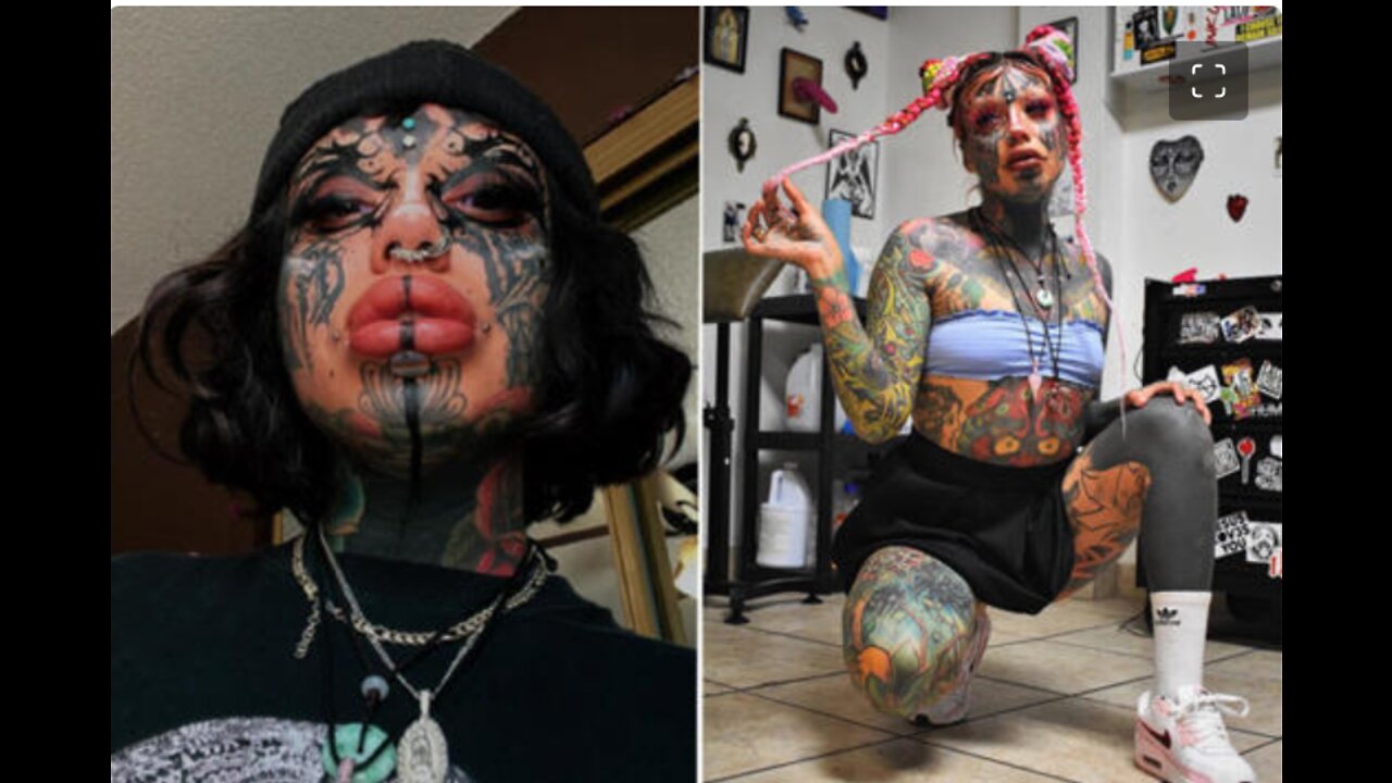 El Paso, Texas - One heavily tattooed woman 99% body