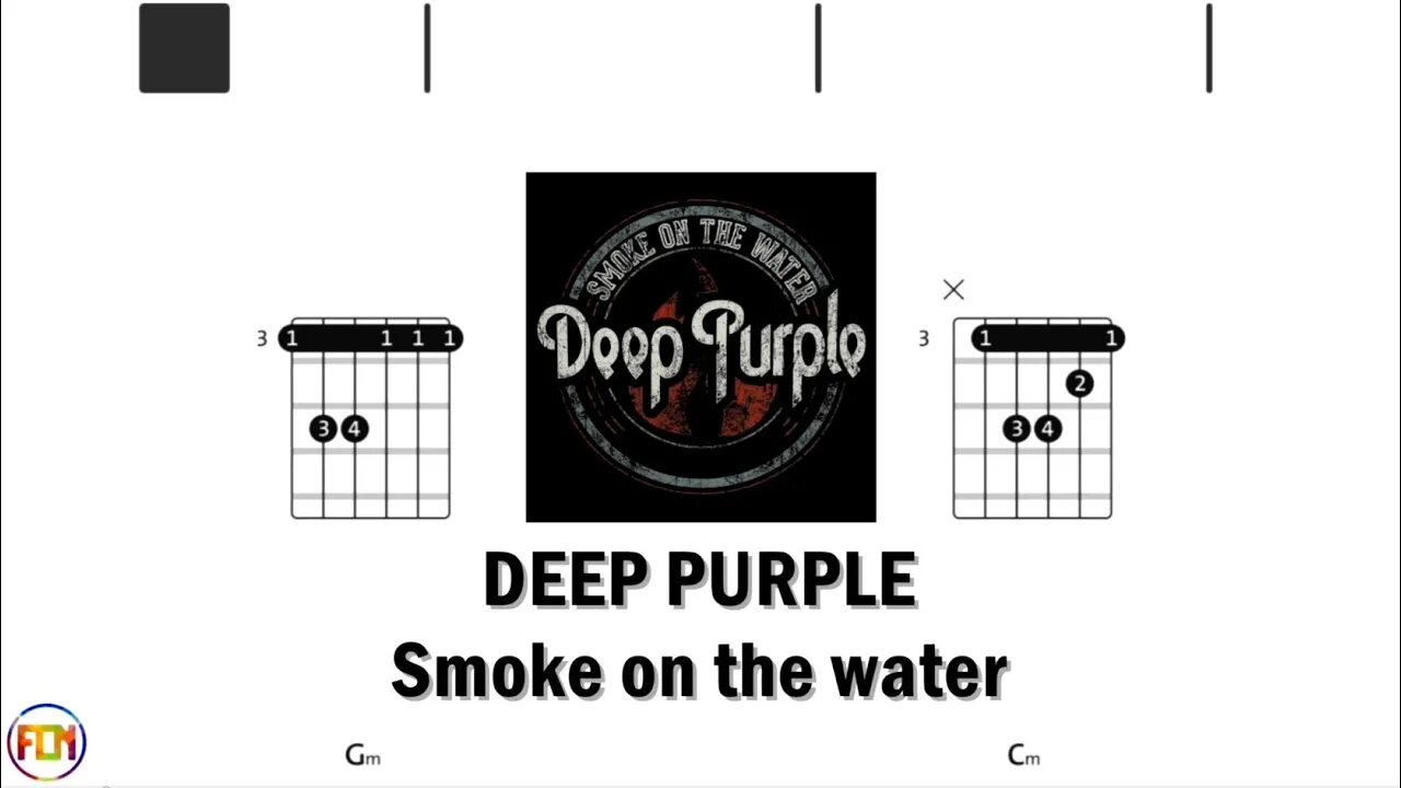 DEEP PURPLE Smoke on the water - Backingtrack Guitar Chords & Lyrics HD