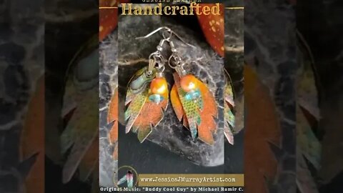 SUNRISE, 1 inch drop, leather feather earrings