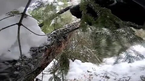 Camping in the wild in the cold winter 17