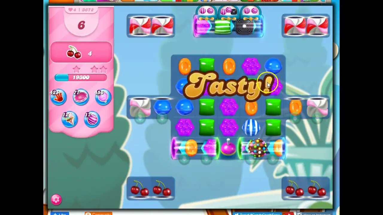 Candy Crush Level 3672 Talkthrough, 22 Moves 0 Boosters