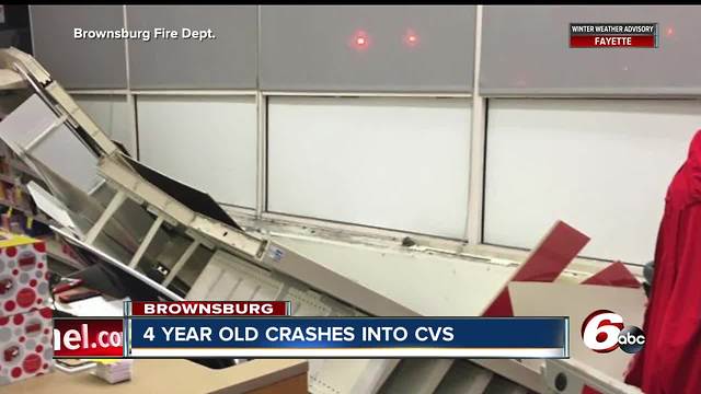 4-year-old crashes car into Brownsburg CVS