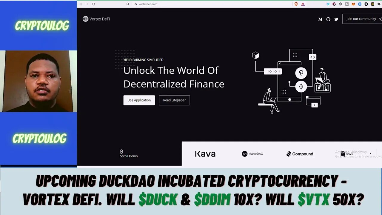 Upcoming DuckDAO Incubated Cryptocurrency - Vortex DEFI. Will $Duck & $DDIM 10X? Will $VTX 50X?